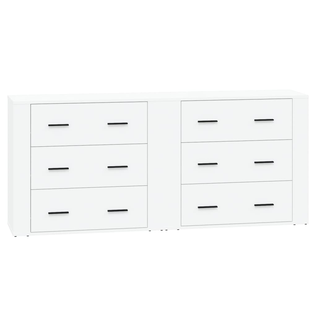 vidaXL Commodes 2 pcs Blanc Bois d'ingénierie