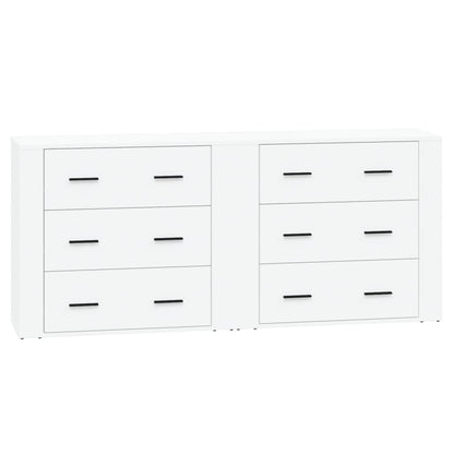 vidaXL Commodes 2 pcs Blanc Bois d'ingénierie