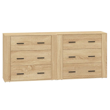 vidaXL Buffets 2 pcs Chêne Sonoma Bois d'ingénierie
