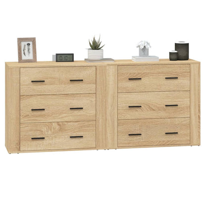 vidaXL Buffets 2 pcs Chêne Sonoma Bois d'ingénierie