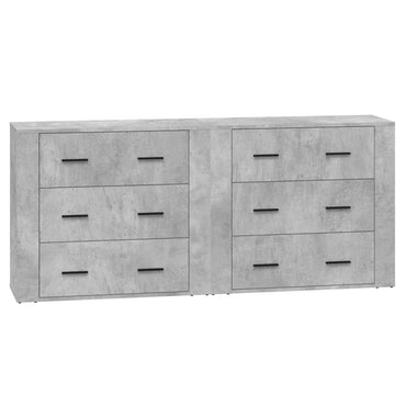 vidaXL Bahuts 2 pcs Gris béton Bois d'ingénierie
