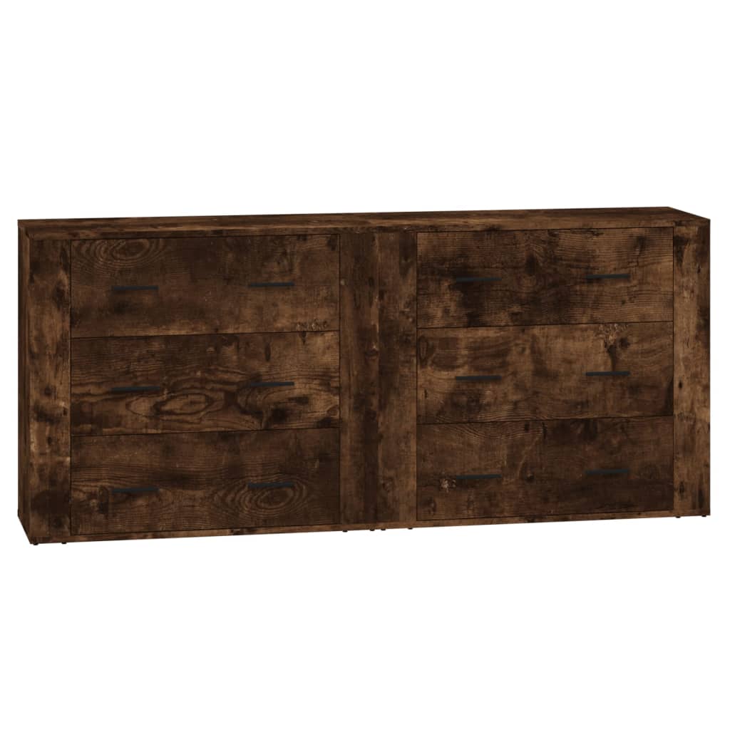 vidaXL Buffets 2 pcs Chêne fumé Bois d'ingénierie