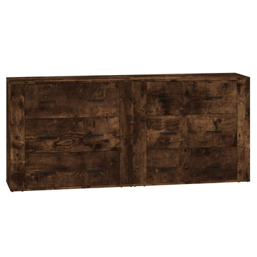vidaXL Buffets 2 pcs Chêne fumé Bois d'ingénierie