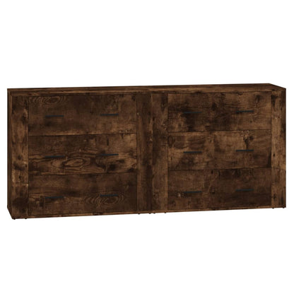 vidaXL Buffets 2 pcs Chêne fumé Bois d'ingénierie