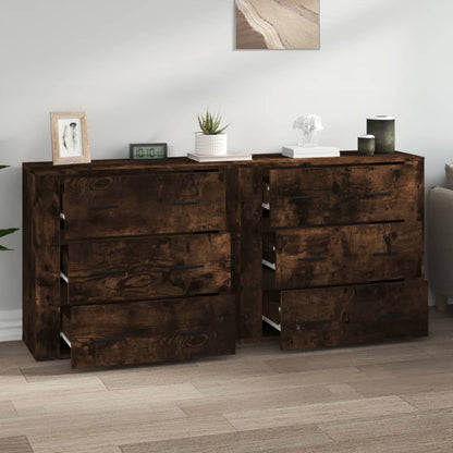 vidaXL Buffets 2 pcs Chêne fumé Bois d'ingénierie