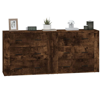vidaXL Buffets 2 pcs Chêne fumé Bois d'ingénierie