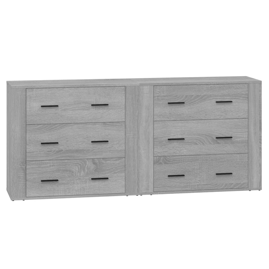 vidaXL Buffets 2 pcs Gris Sonoma Aggloméré