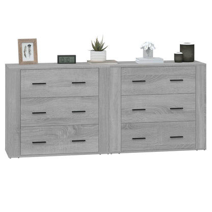 vidaXL Buffets 2 pcs Gris Sonoma Aggloméré