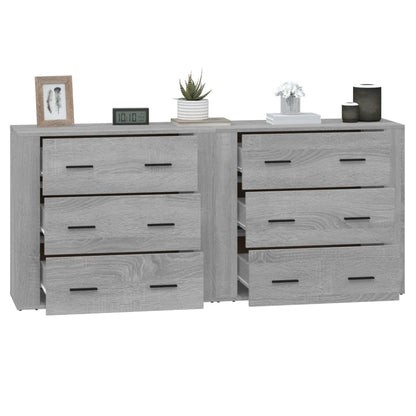 vidaXL Buffets 2 pcs Gris Sonoma Aggloméré