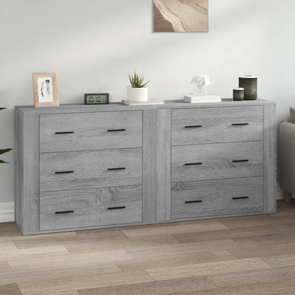 vidaXL Buffets 2 pcs Gris Sonoma Aggloméré