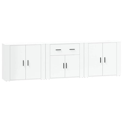vidaXL Enfilades 3 pcs Blanc Bois d'ingénierie