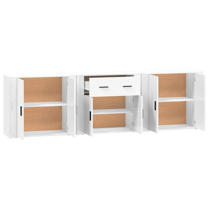 vidaXL Enfilades 3 pcs Blanc Bois d'ingénierie