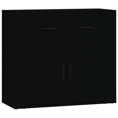 vidaXL Commodes 3 pcs Noir Bois d'ingénierie