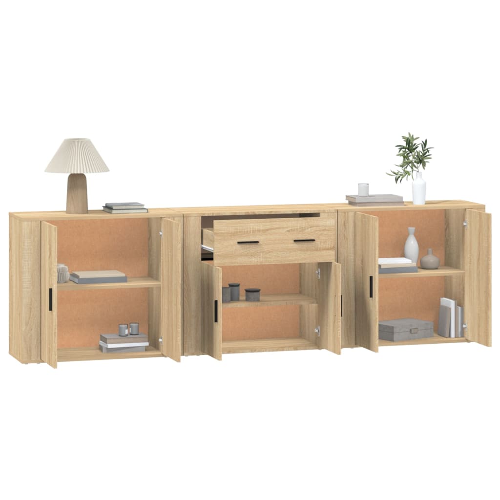 vidaXL Commodes 3 pcs. Aggloméré chêne sonoma