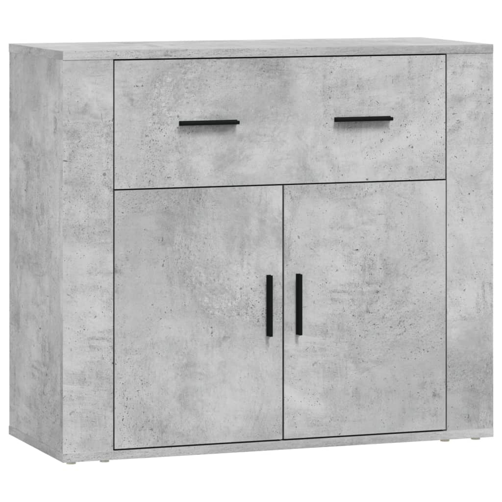 vidaXL Commodes 3 pcs Gris béton Bois d'ingénierie