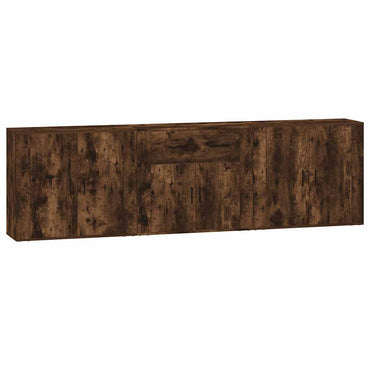 vidaXL Sideboards 3 Stk. Räuchereiche Holzwerkstoff