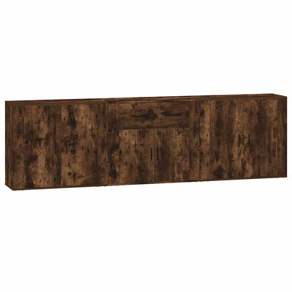 vidaXL Sideboards 3 Stk. Räuchereiche Holzwerkstoff