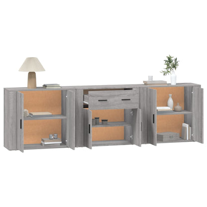 vidaXL Buffets 3 pcs. gris Sonoma bois d'ingénierie