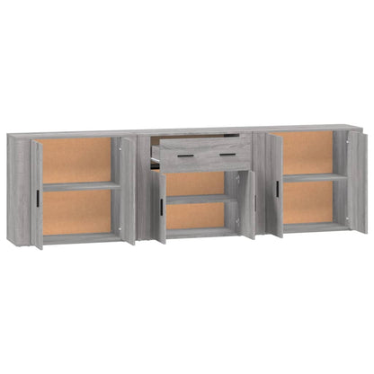 vidaXL Buffets 3 pcs. gris Sonoma bois d'ingénierie