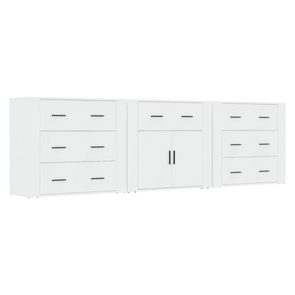 vidaXL Enfilades 3 pcs Blanc Bois d'ingénierie