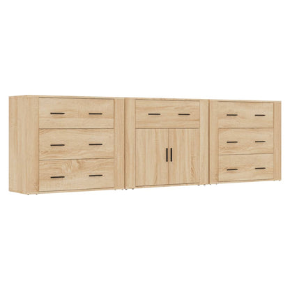 vidaXL Commodes 3 pcs. Aggloméré chêne sonoma