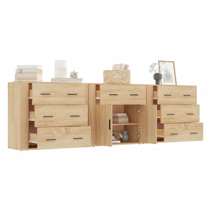 vidaXL Commodes 3 pcs. Aggloméré chêne sonoma