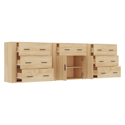 vidaXL Commodes 3 pcs. Aggloméré chêne sonoma
