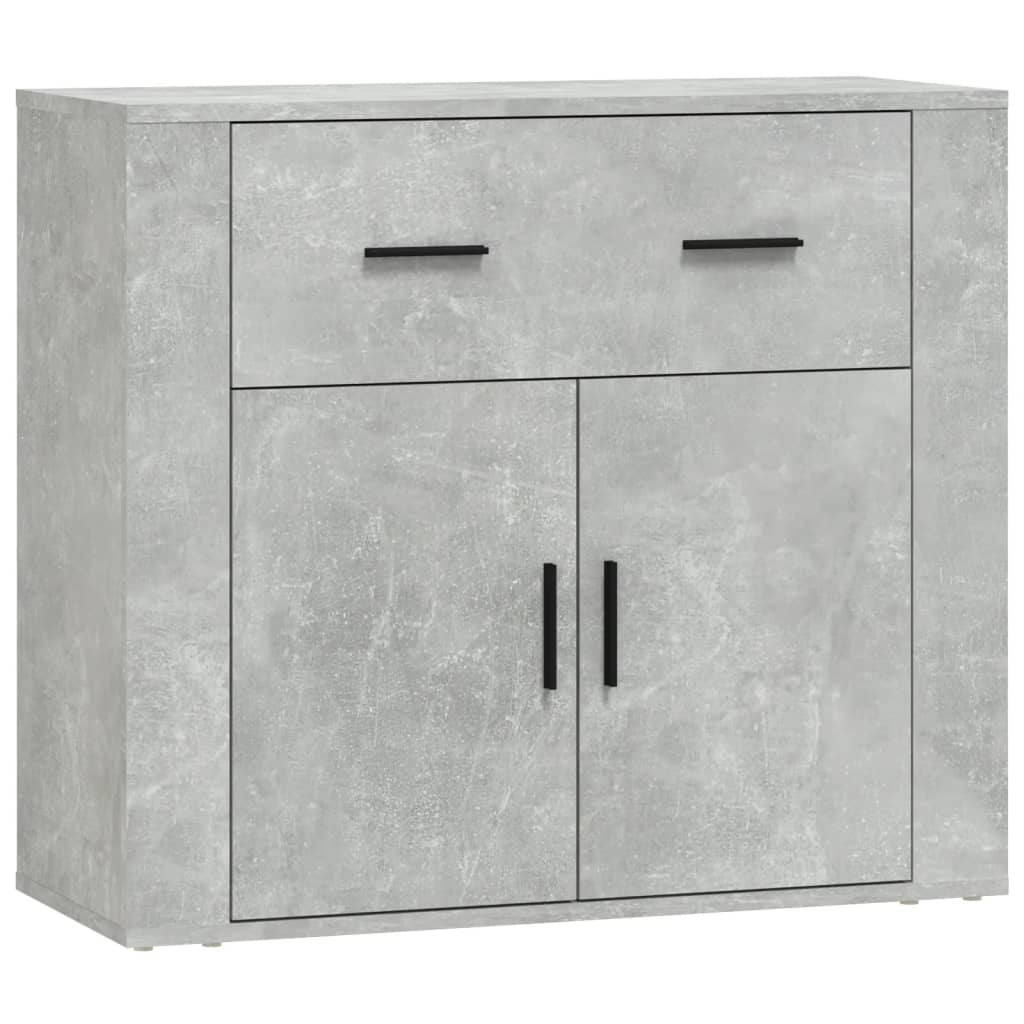 vidaXL Commodes 3 pcs Gris béton Bois d'ingénierie