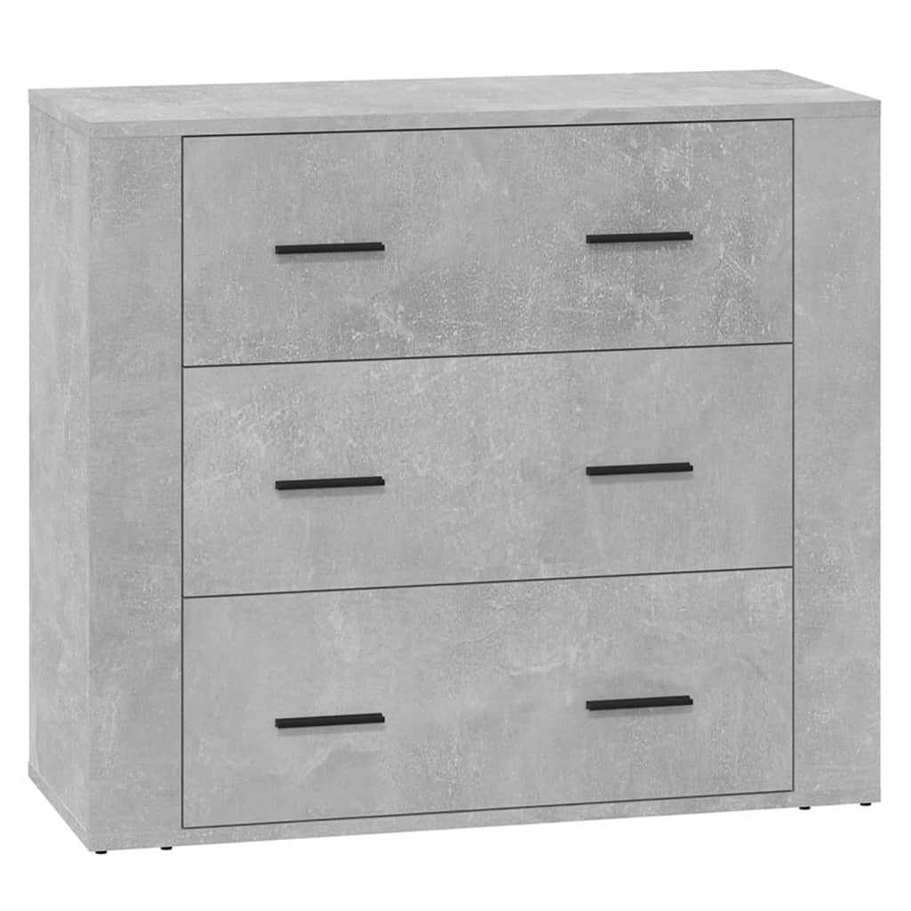 vidaXL Commodes 3 pcs Gris béton Bois d'ingénierie
