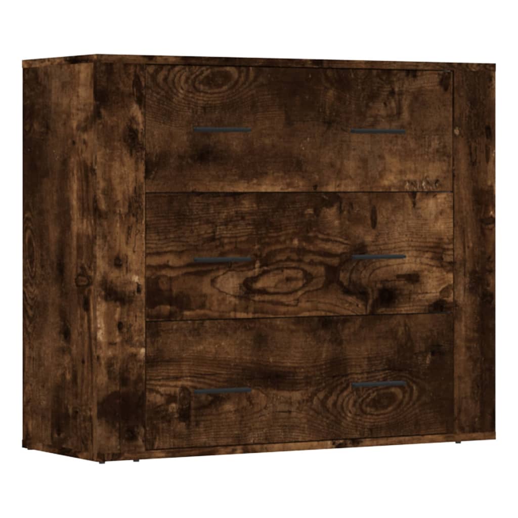 vidaXL Bahuts 3 pcs Chêne fumé en bois d'ingénierie