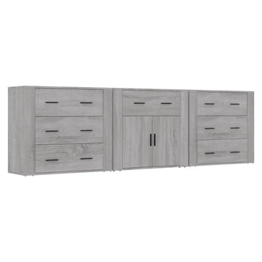 vidaXL Buffets 3 pcs. gris Sonoma bois d'ingénierie