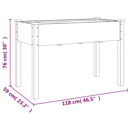 vidaXL Pflanzkübel mit Einsatz Braun 118x59x76 cm Massivholz Tanne