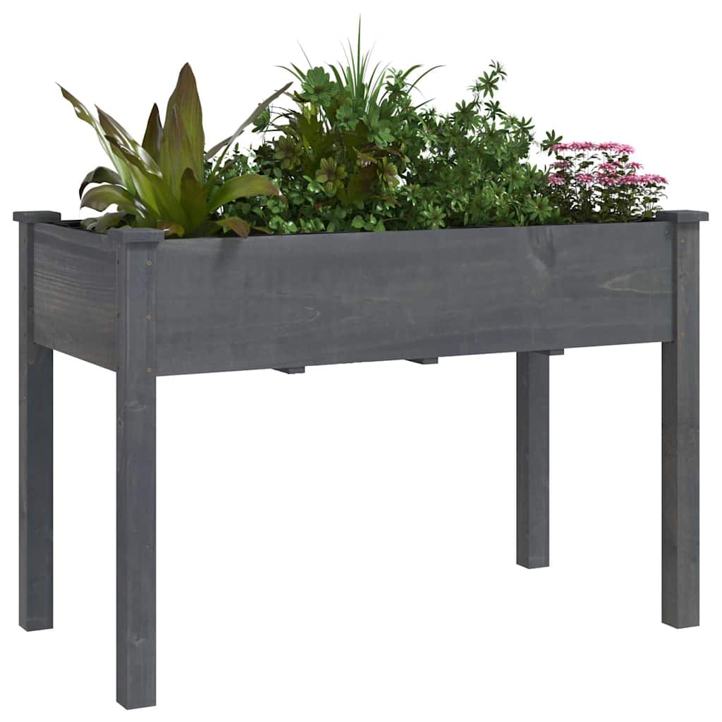vidaXL Pflanzkübel mit Einsatz Grau 118x59x76 cm Massivholz Tanne