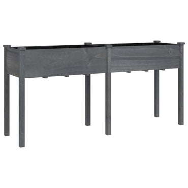 vidaXL Pflanzkübel mit Einsatz Grau 161x45x76 cm Massivholz Tanne