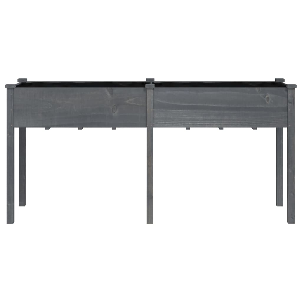 vidaXL Pflanzkübel mit Einsatz Grau 161x45x76 cm Massivholz Tanne