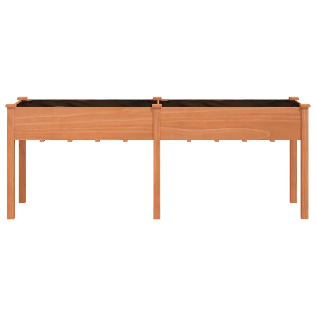 vidaXL Pflanzkübel mit Einsatz Braun 203x53x76 cm Massivholz Tanne