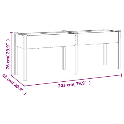 vidaXL Pflanzkübel mit Einsatz Braun 203x53x76 cm Massivholz Tanne
