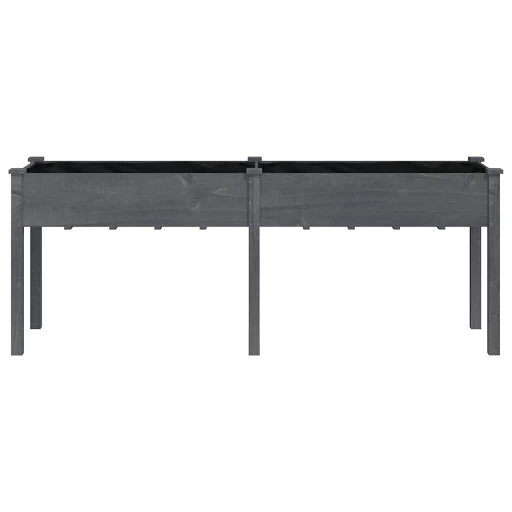 vidaXL Pflanzkübel mit Einsatz Grau 203x53x76 cm Massivholz Tanne