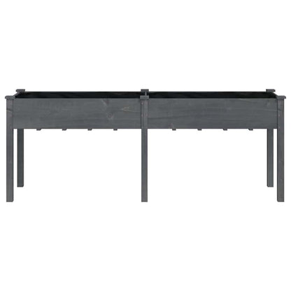 vidaXL Pflanzkübel mit Einsatz Grau 203x53x76 cm Massivholz Tanne