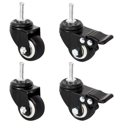 vidaXL Rollen für Pflanzkübel 4 Stk. Schwarz 8x3,5x8 cm Eisen