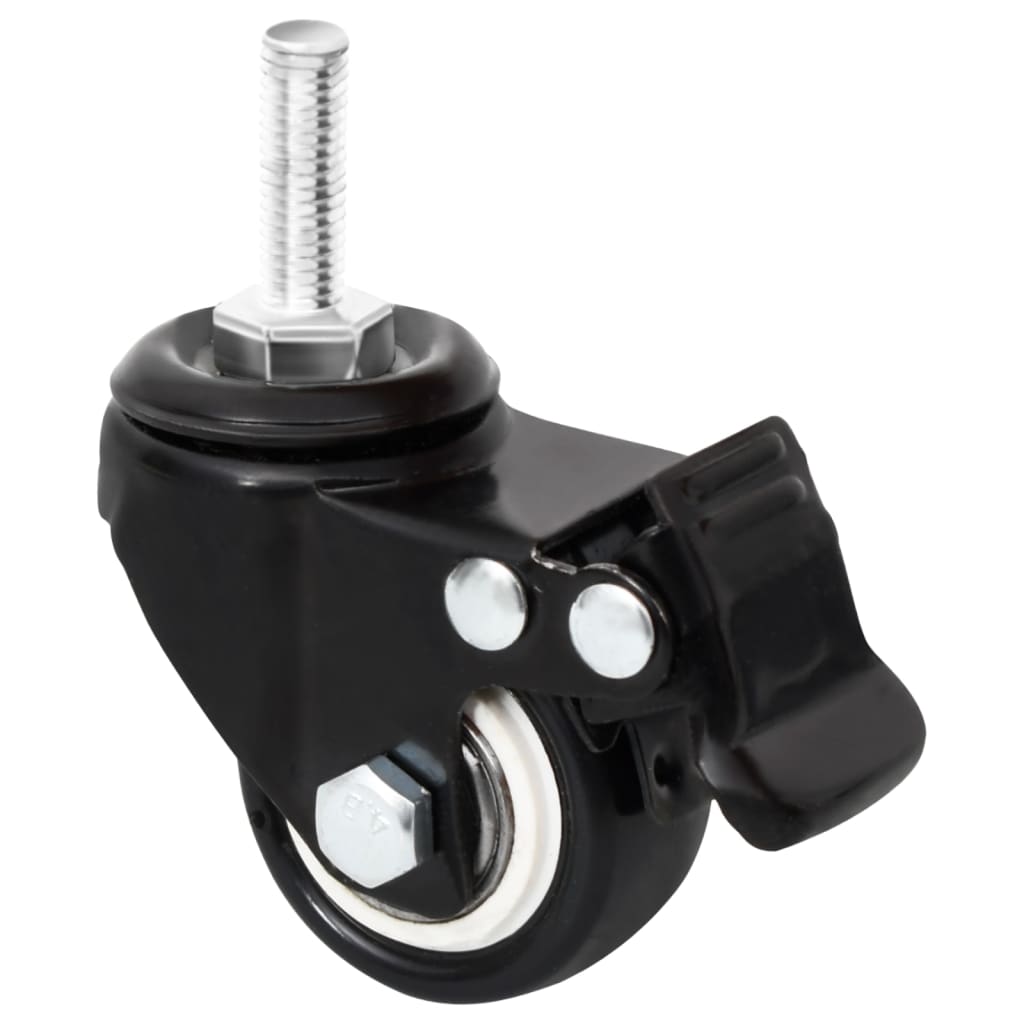 vidaXL Rollen für Pflanzkübel 4 Stk. Schwarz 8x3,5x8 cm Eisen