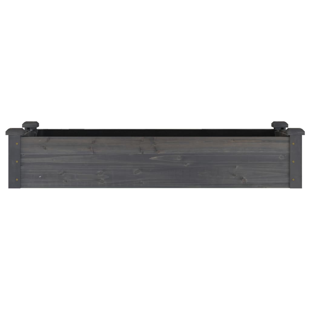 vidaXL Hochbeet mit Einsatz Grau 120x45x25 cm Massivholz Tanne