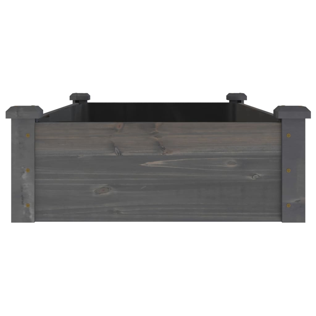 vidaXL Carré potager avec insert Gris 120x60x25 cm Bois de sapin massif