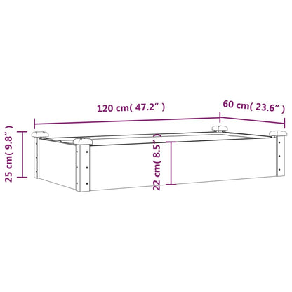 vidaXL Carré potager avec insert Gris 120x60x25 cm Bois de sapin massif
