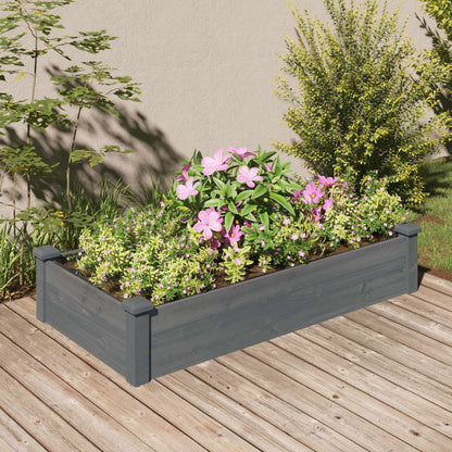 vidaXL Carré potager avec insert Gris 120x60x25 cm Bois de sapin massif
