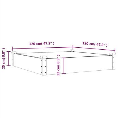 vidaXL Hochbeet mit Einsatz 120x120x25 cm Massivholz Tanne