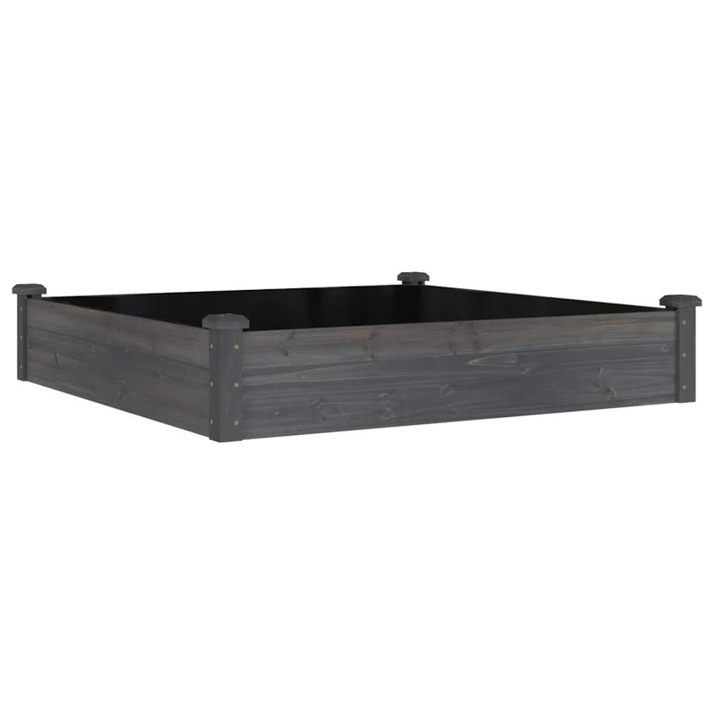 vidaXL Carré potager avec insert gris 120x120x25 cm Bois de sapin massif