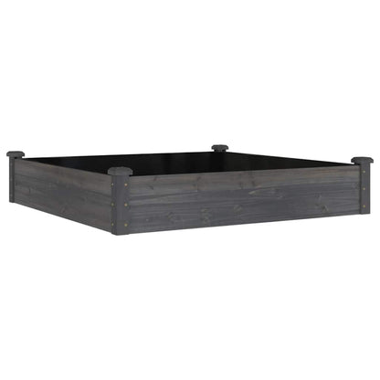 vidaXL Carré potager avec insert gris 120x120x25 cm Bois de sapin massif