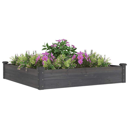 vidaXL Carré potager avec insert gris 120x120x25 cm Bois de sapin massif