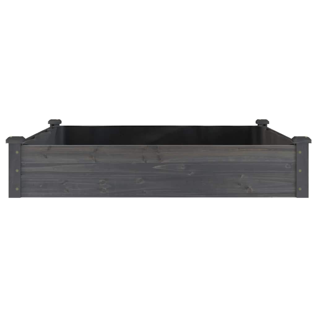 vidaXL Carré potager avec insert gris 120x120x25 cm Bois de sapin massif